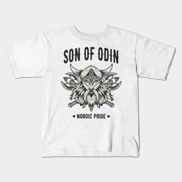 Viking Son Of Odin Norse Mythology Kids T-Shirt by Foxxy Merch